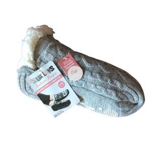 Muk Luks Ankle Cabin Sox Slipper Socks, Faux Sherpa Lining, Size L/XL (8-10)